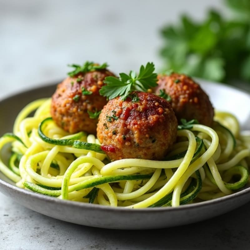 Lean Turkey Meatballs with Zucchini Noodles