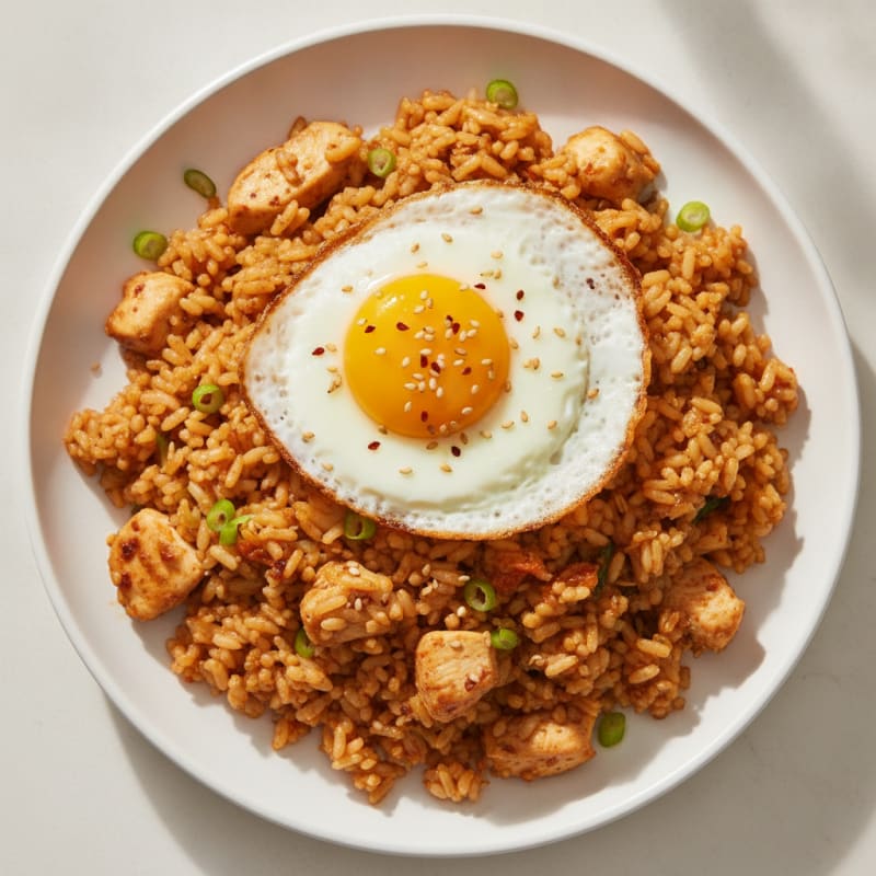 Kimchi Fried Rice with Fried Egg