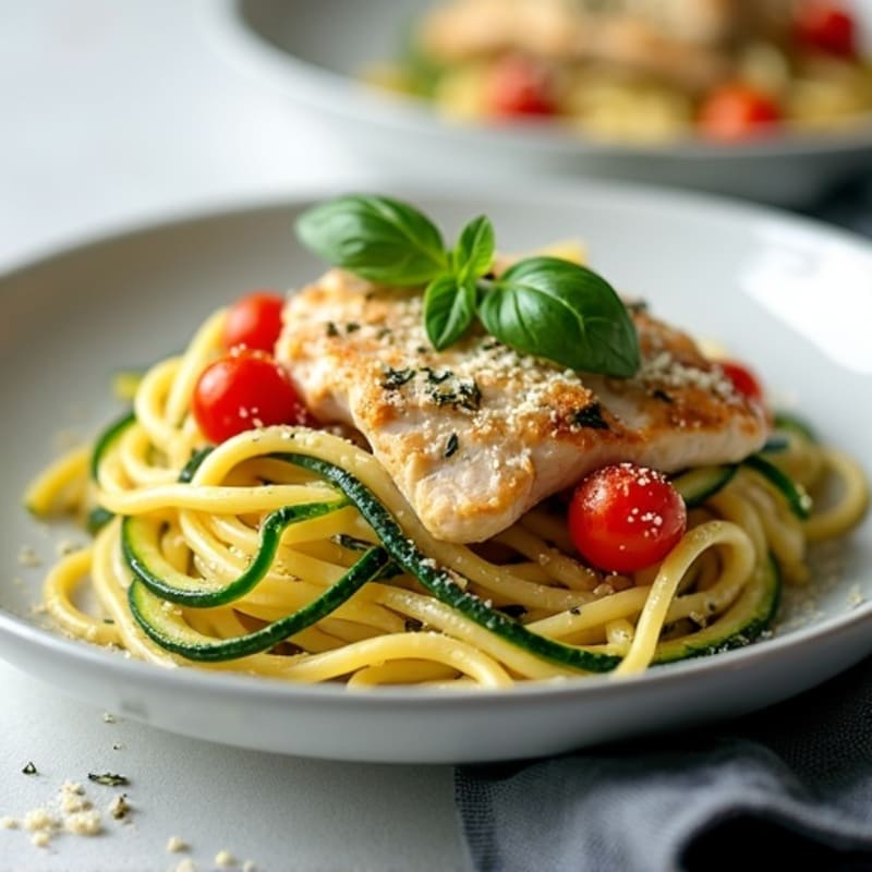 Herb-Garlic Chicken Zucchini Pasta