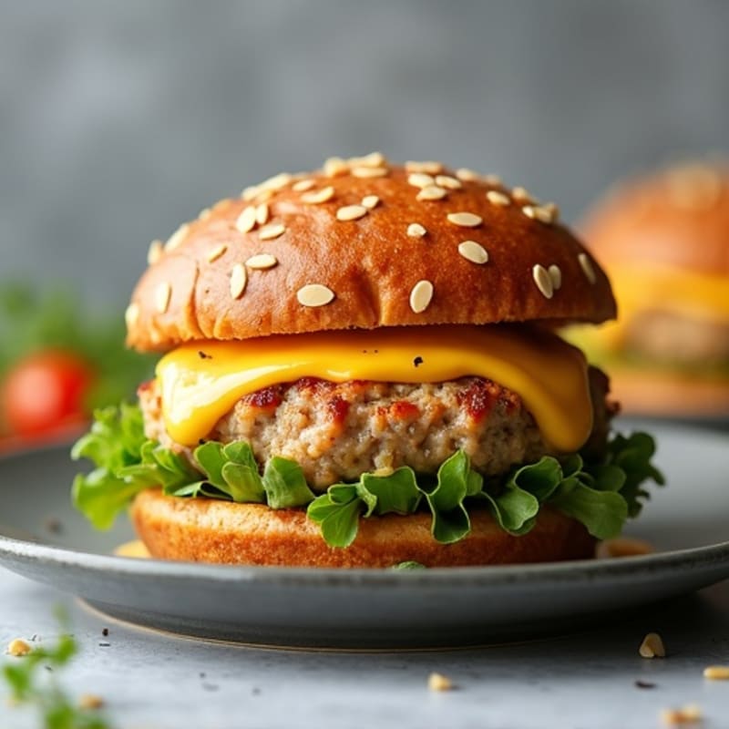 Crispy Baked Mozzarella-Stuffed Turkey Burger