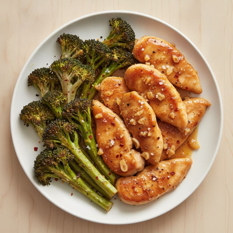 Honey-Garlic Chicken with Roasted Broccoli