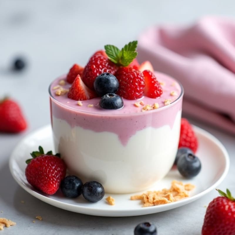 Creamy Greek Yogurt Protein Mousse with Mixed Berries