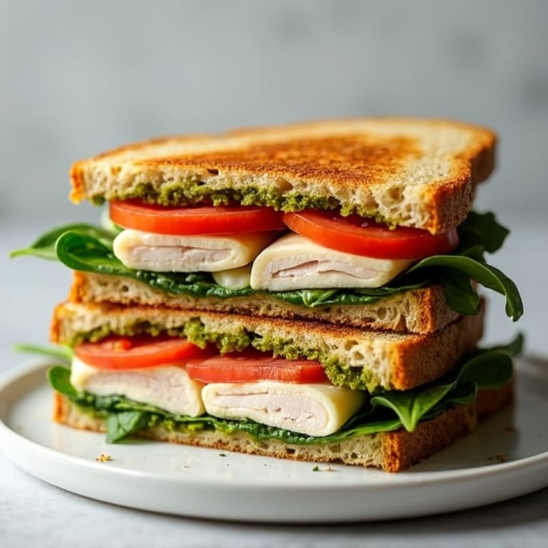 Crispy Turkey Pesto Panini
