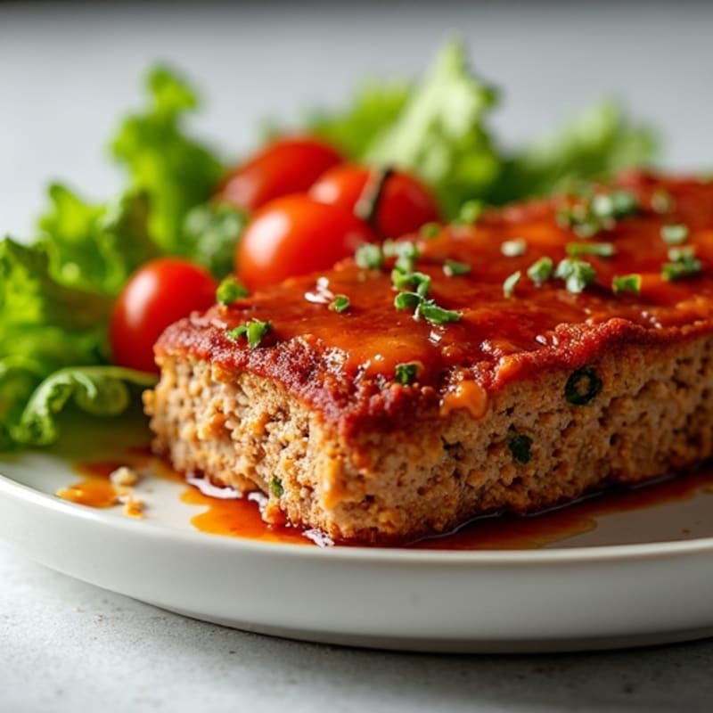 Smoky BBQ Glazed Turkey-Bacon Meatloaf
