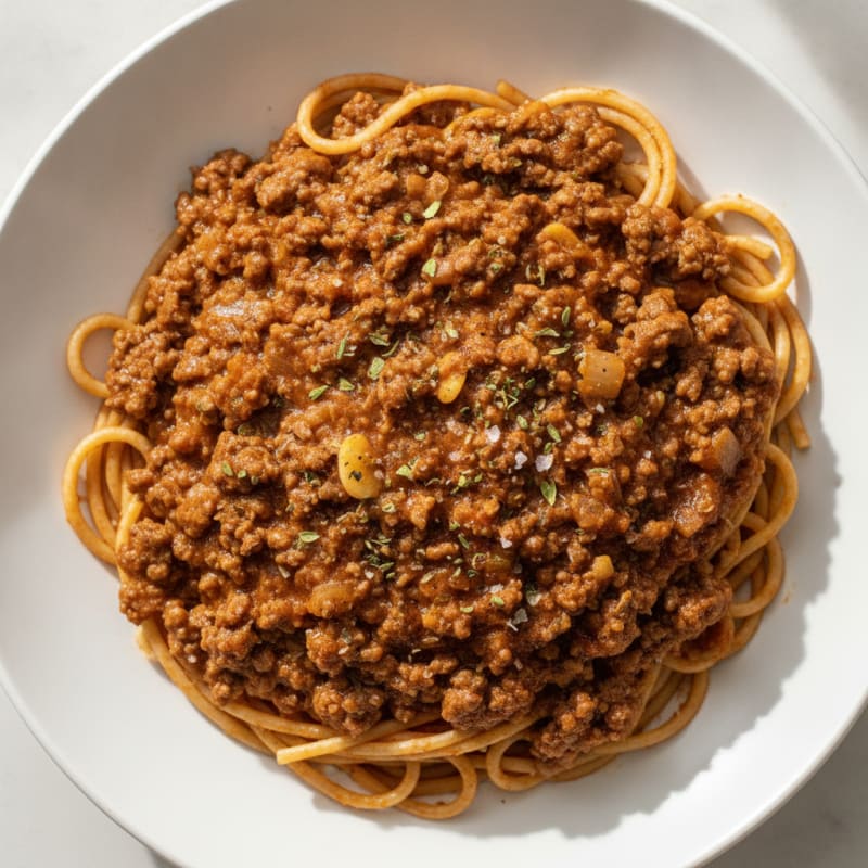 Classic Spaghetti with Savory Meat Sauce