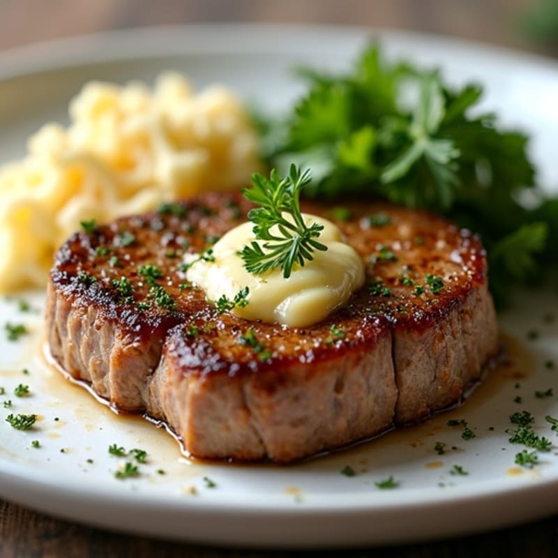 Herb-Crusted Pan-Seared Steak with Garlic Butter