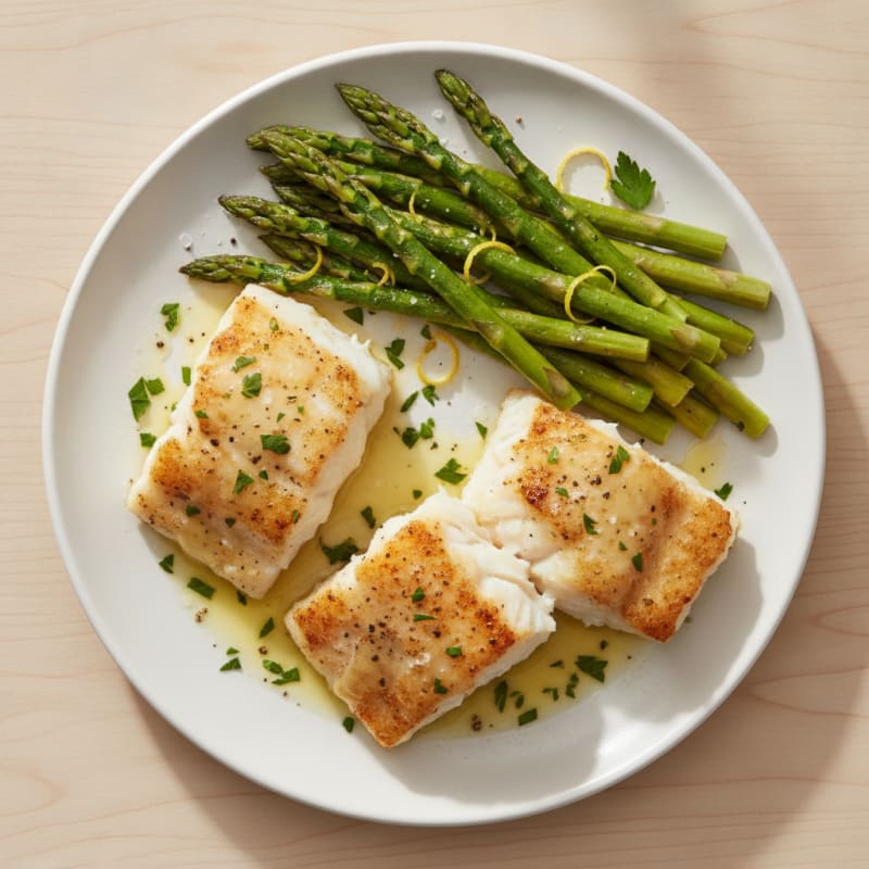 Lemon Herb Baked Cod with Asparagus