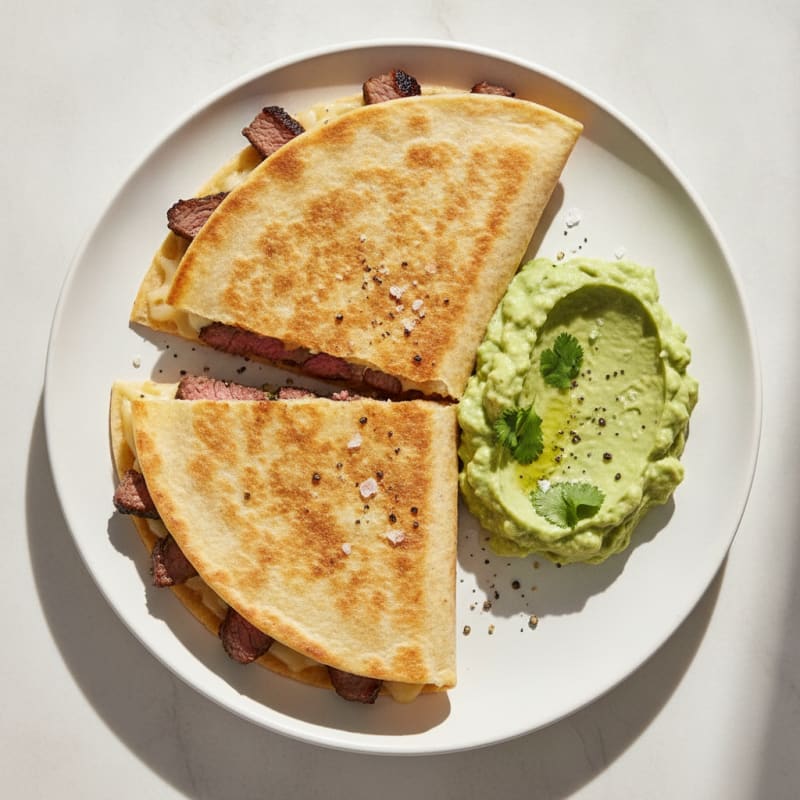 Carne Asada Quesadillas with Guacamole