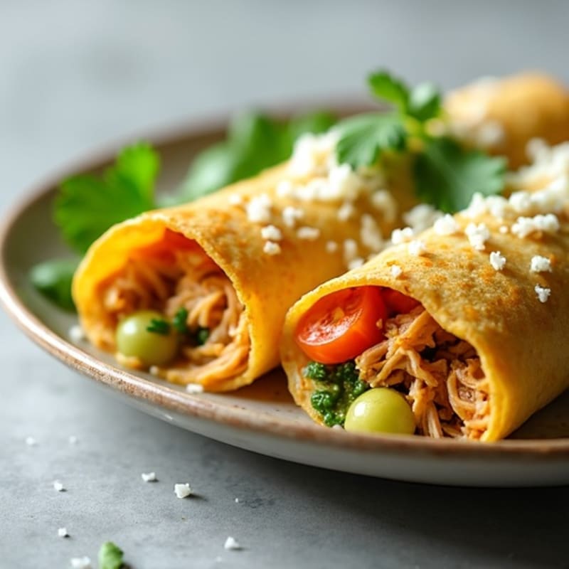 Salsa Verde Shredded Chicken Enchiladas