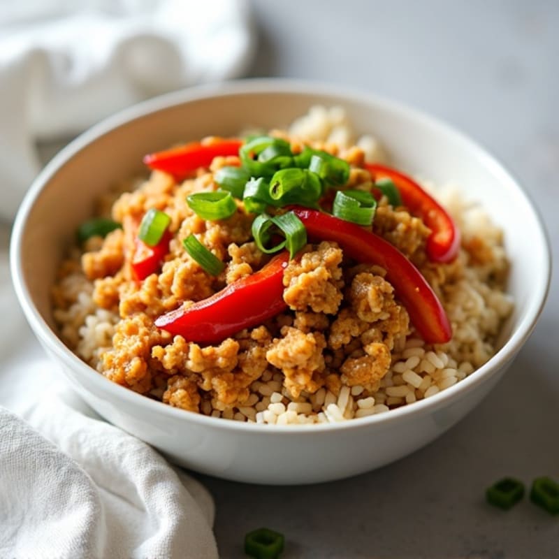 Ginger-Garlic Ground Chicken Rice Bowl