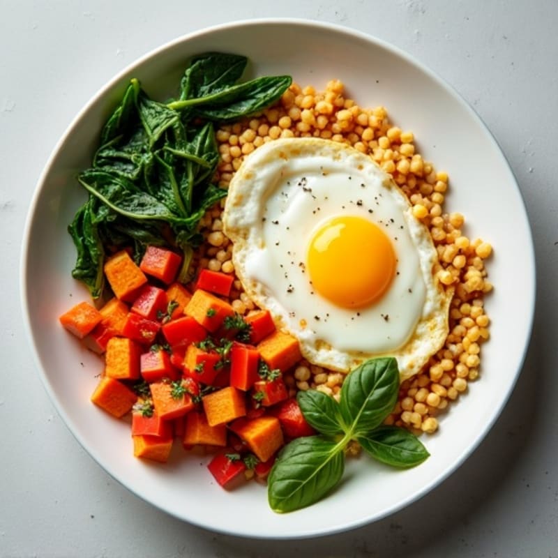 Protein-Packed Egg White Scramble with Sweet Potato Hash