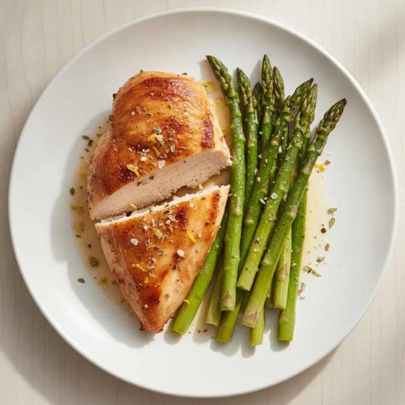 Lemon Herb Roasted Chicken with Asparagus