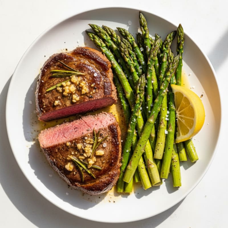 Garlic Herb Steak with Roasted Asparagus