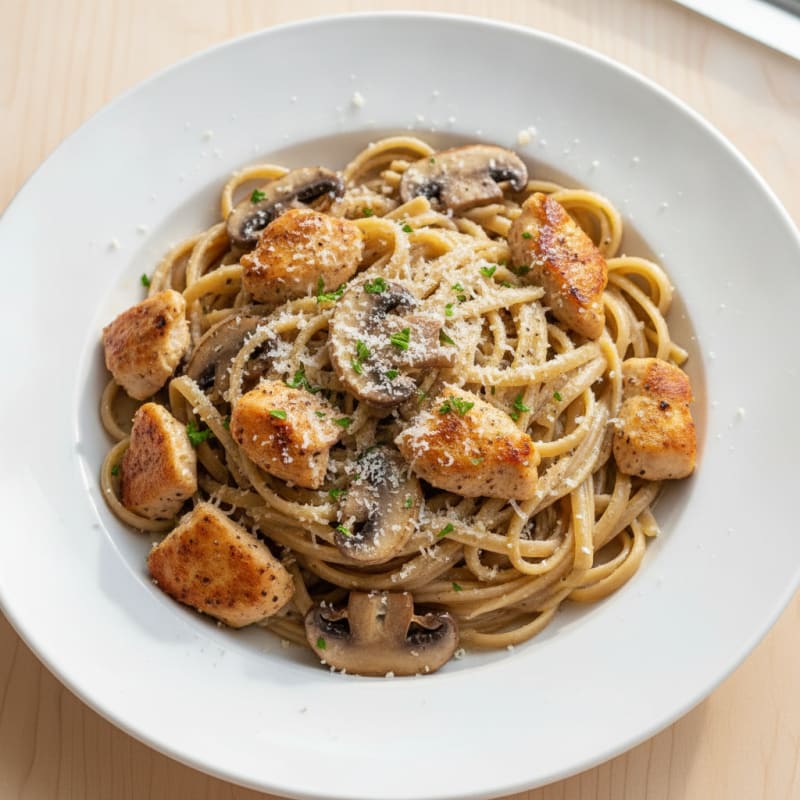 Truffle Mushroom Linguine with Parmesan