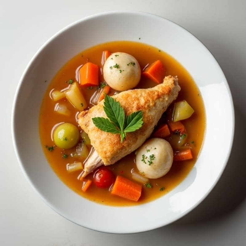 Chicken and Vegetable Stew with Light Herb Dumplings