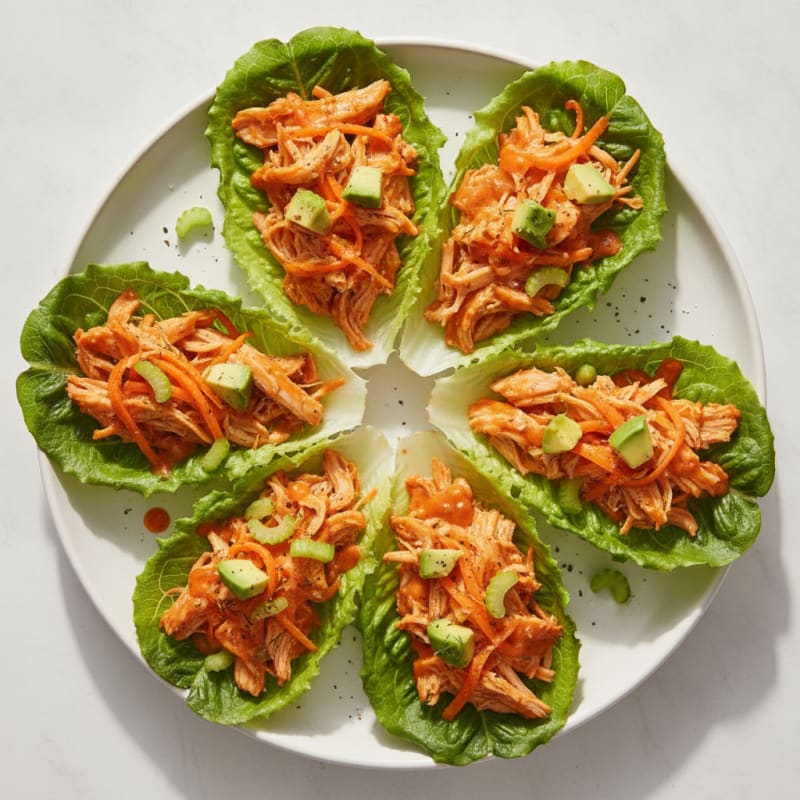 Buffalo Ranch Chicken Lettuce Wraps