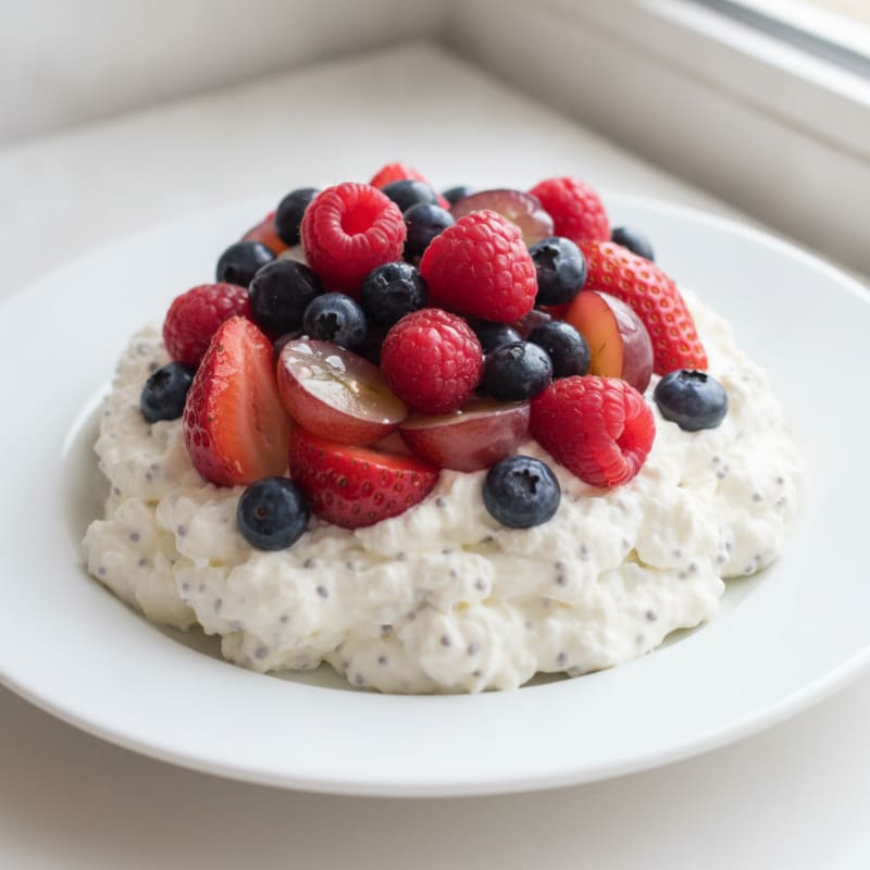 Silky Greek Yogurt Protein Mousse with Mixed Berries