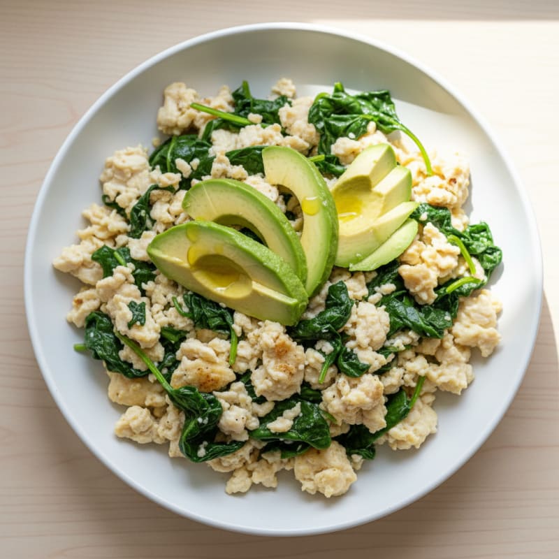 Egg White Scramble with Spinach and Turkey Breast