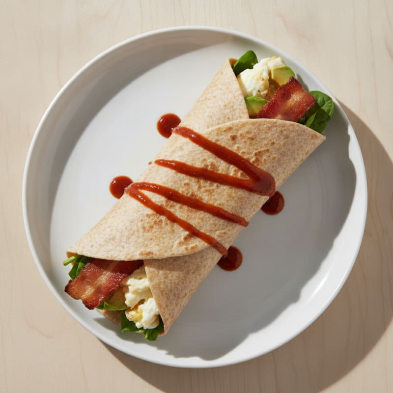 Crispy Turkey Bacon and Egg White Breakfast Wrap