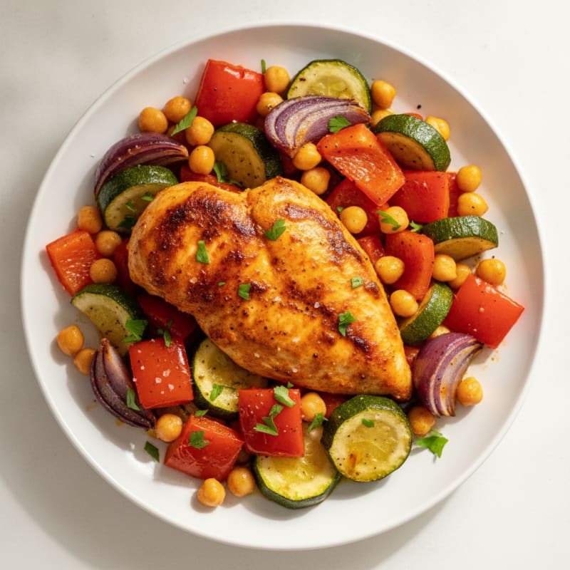 Spicy Harissa Chicken with Roasted Vegetables