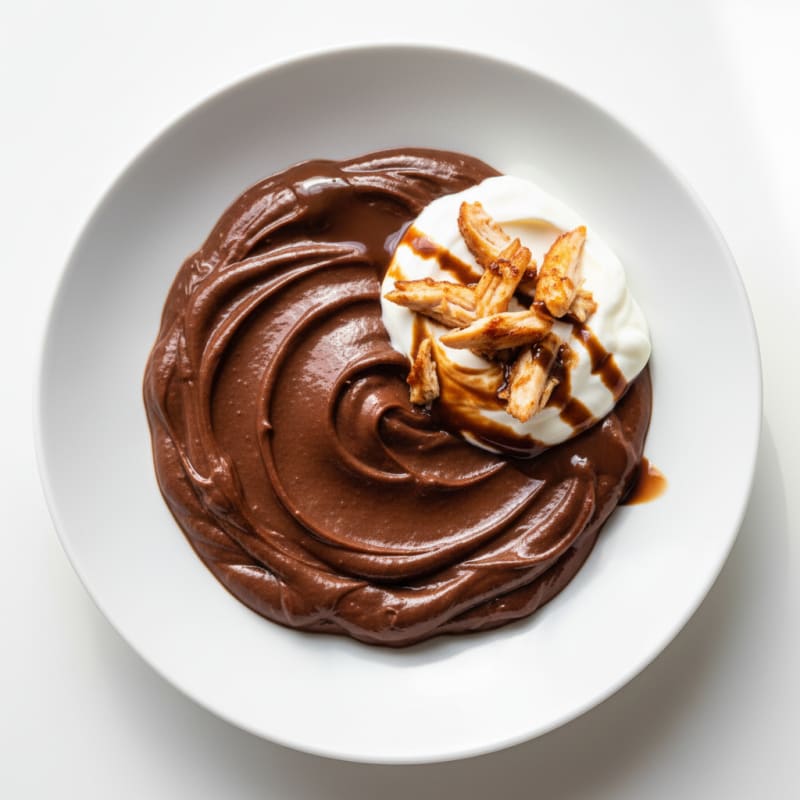 Protein Chocolate Pudding with Greek Yogurt and Shredded Chicken