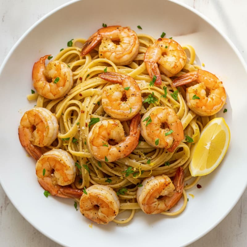 Garlic Butter Shrimp Scampi with Linguine