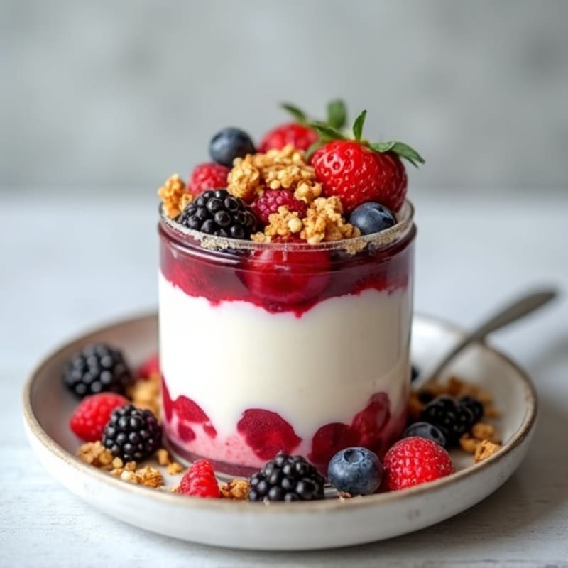 Creamy Greek Yogurt Protein Parfait with Mixed Berries