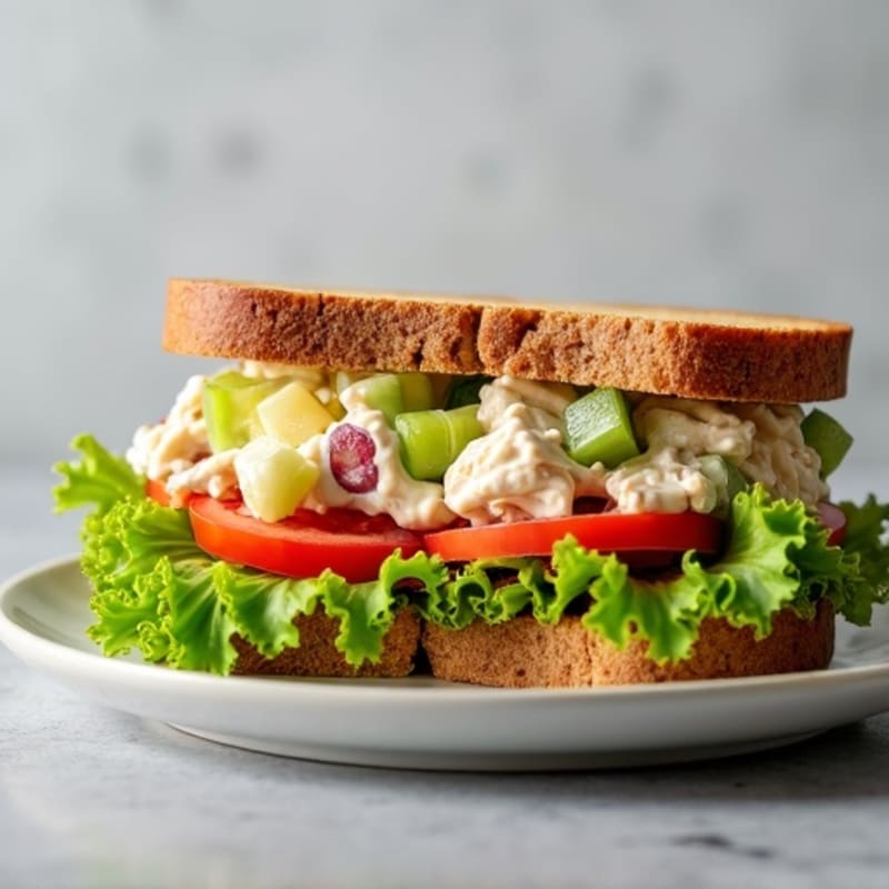 Creamy Chicken Salad Sandwich with Crisp Vegetables