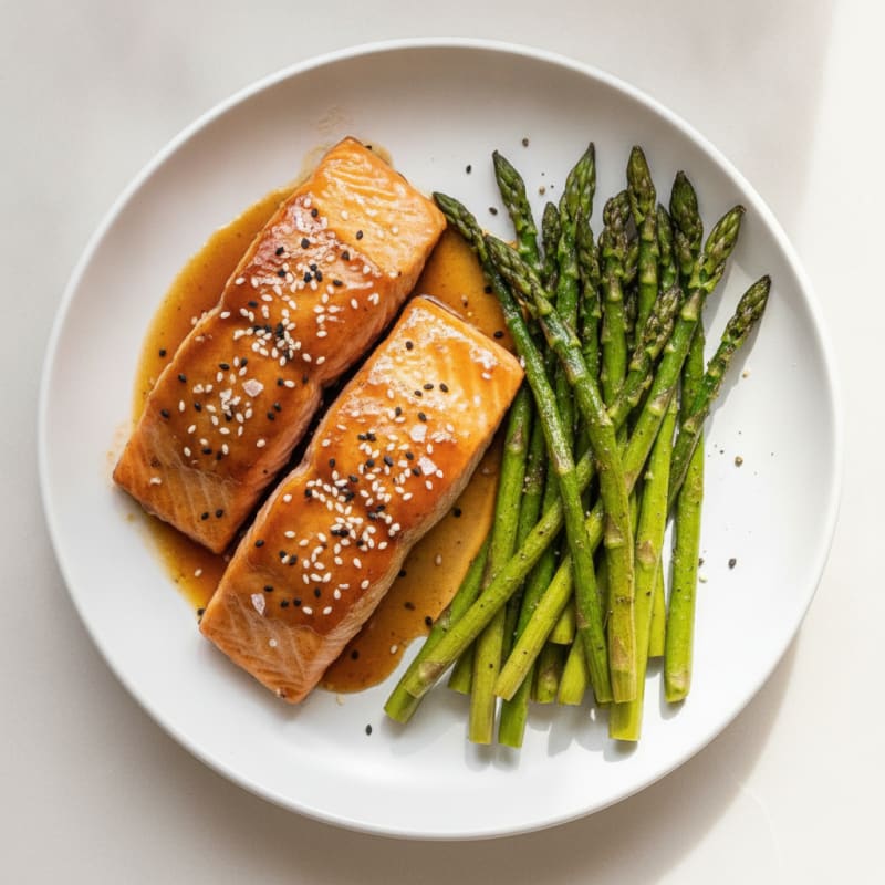 Teriyaki Glazed Salmon with Roasted Asparagus
