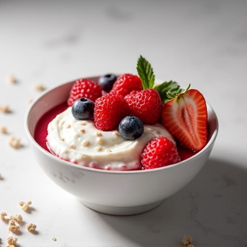 Silky Cottage Cheese and Mixed Berry Protein Bowl