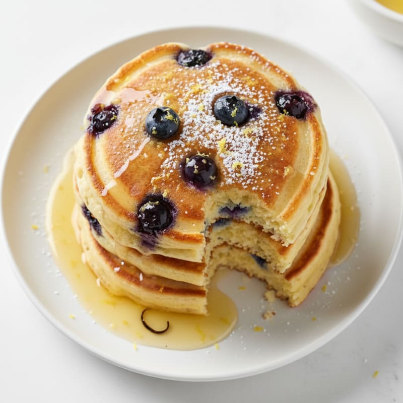 Blueberry Ricotta Pancakes with Lemon Zest