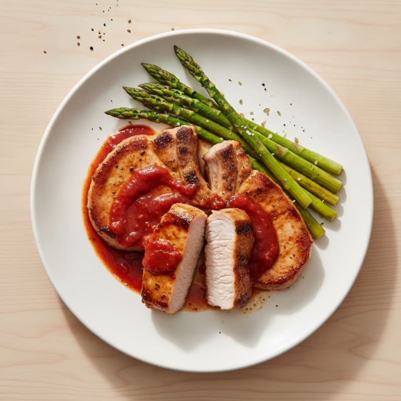 Pan-Seared Pork with Tomato Paste Glaze