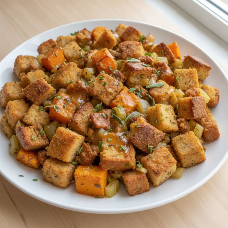 Roasted Squash and Sourdough Stuffing