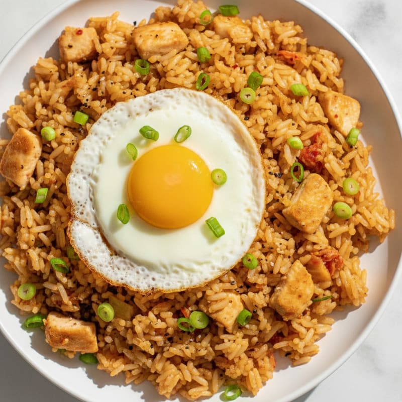 Kimchi Fried Rice with Fried Egg