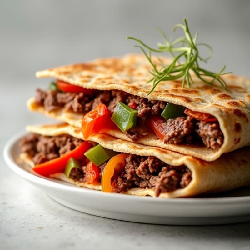 Crispy Whole Wheat Steak and Veggie Quesadillas