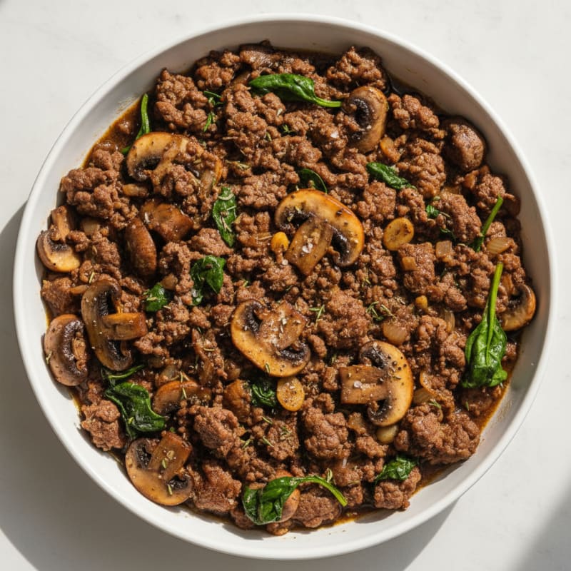 Savory Ground Beef and Mushroom Skillet