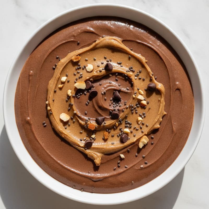 Silky Chocolate Protein Pudding with Almond Butter Swirl