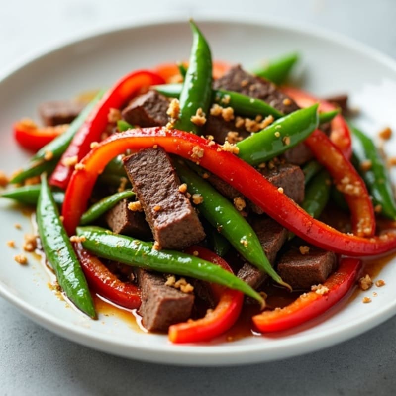 Lean Beef Stir-Fry with Bell Peppers and Snap Peas