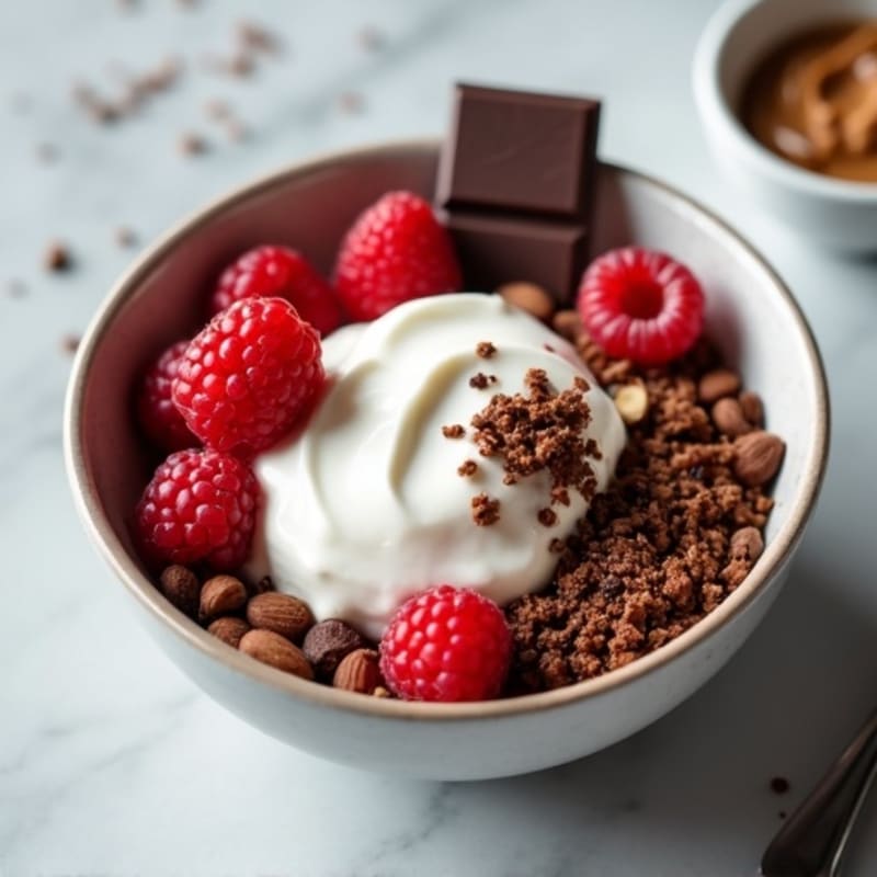 Creamy Greek Yogurt Dark Chocolate Protein Bowl