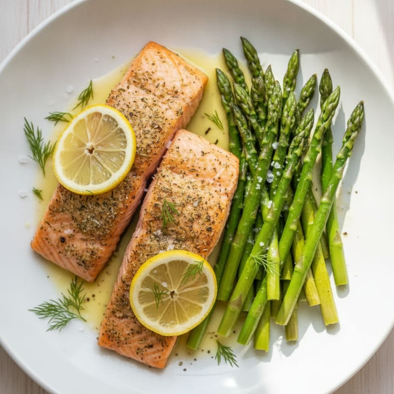 Lemon-Herb Roasted Salmon with Asparagus