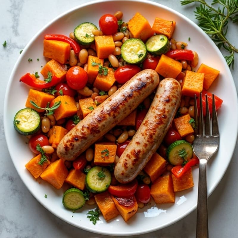 Herb-Roasted Sausage and Sweet Potato Sheet Pan Dinner