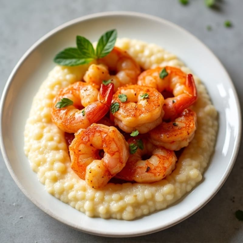 Healthy Cajun Shrimp with Creamy Grits