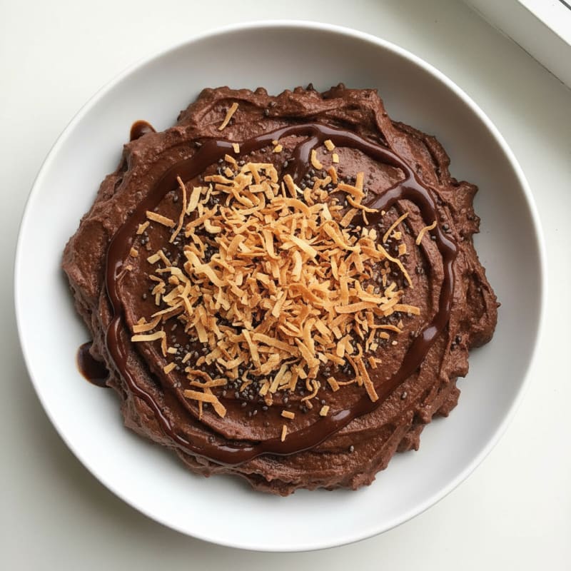 Silky Chocolate Protein Pudding with Toasted Coconut