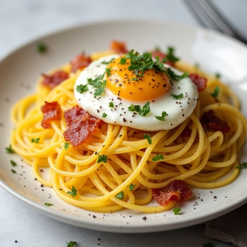 Creamy Turkey Bacon Spaghetti Squash Carbonara