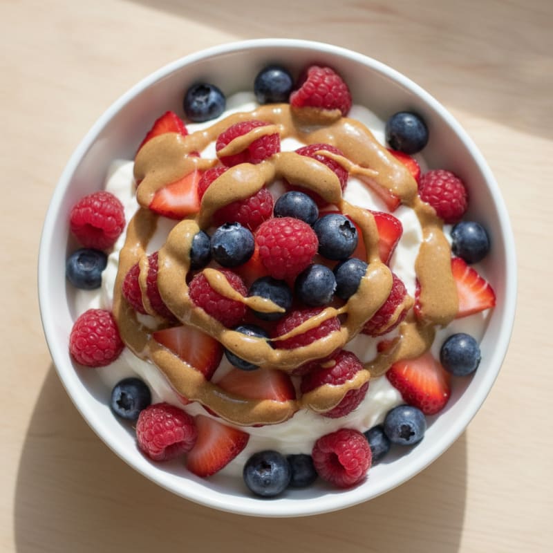 Silky Greek Yogurt Protein Pudding with Fresh Berries