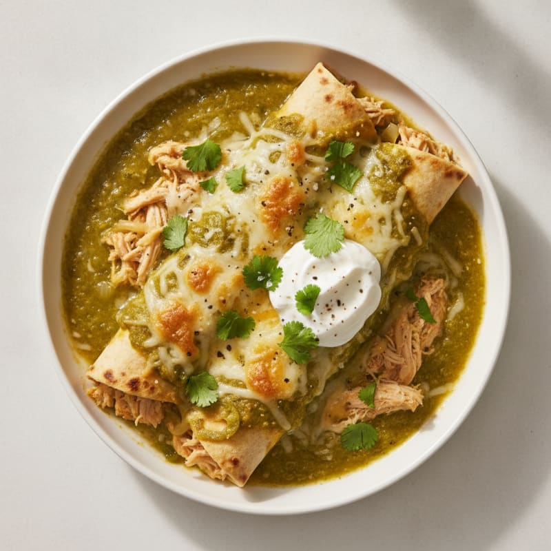 Chicken Enchiladas with Green Chili Sauce