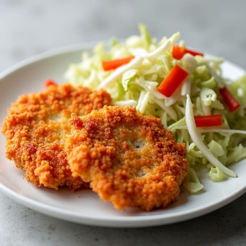 Crispy Buffalo Chicken Cutlets with Cool Ranch Slaw