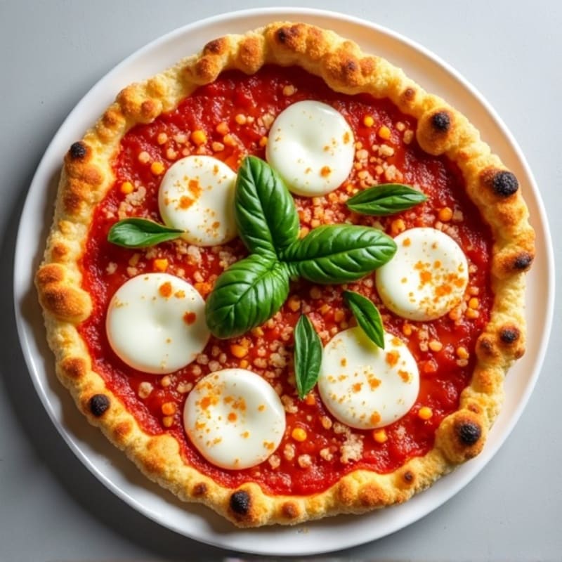 Cauliflower Crust Margherita Pizza with Fresh Basil