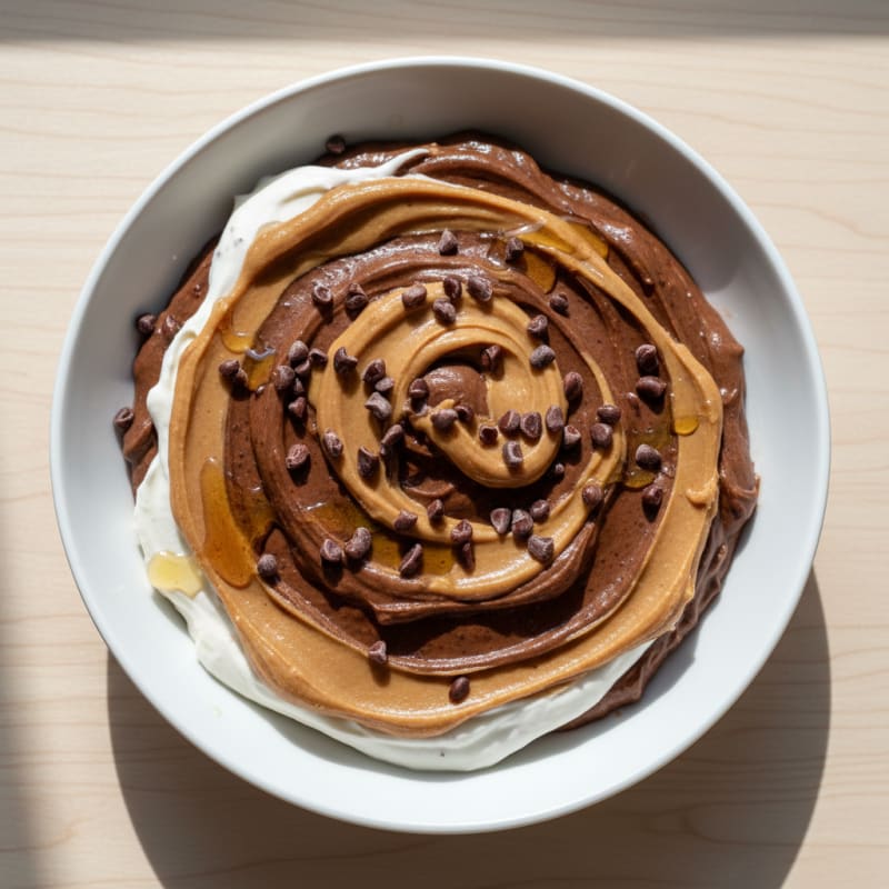 Silky Chocolate Protein Pudding with Peanut Butter Swirl