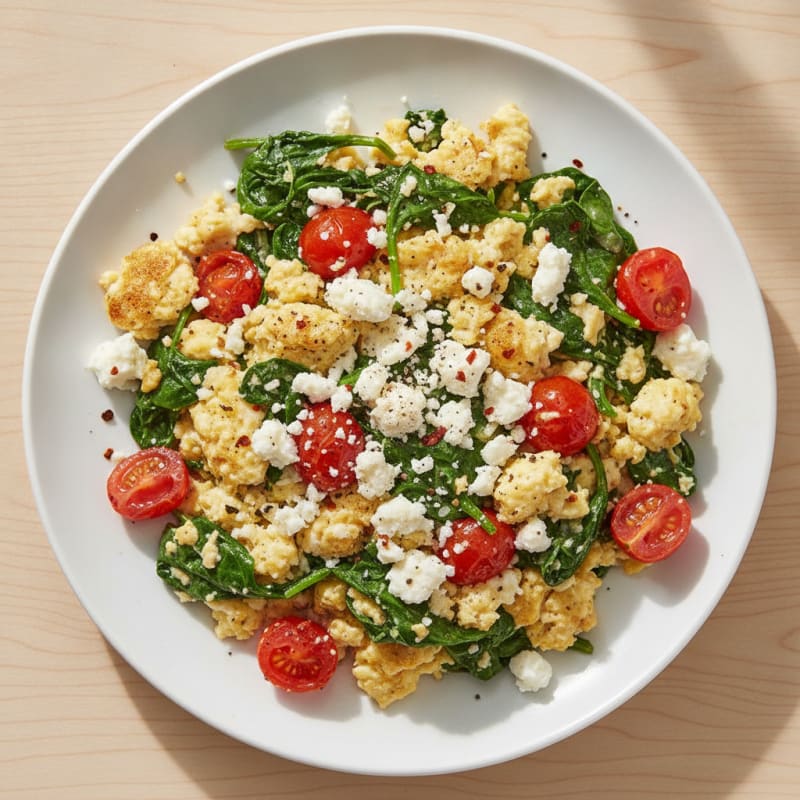 Savory Spinach and Feta Protein Scramble